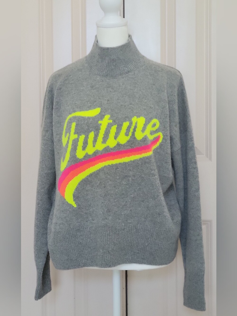 Gray 'Future' Mock Neck Sweater